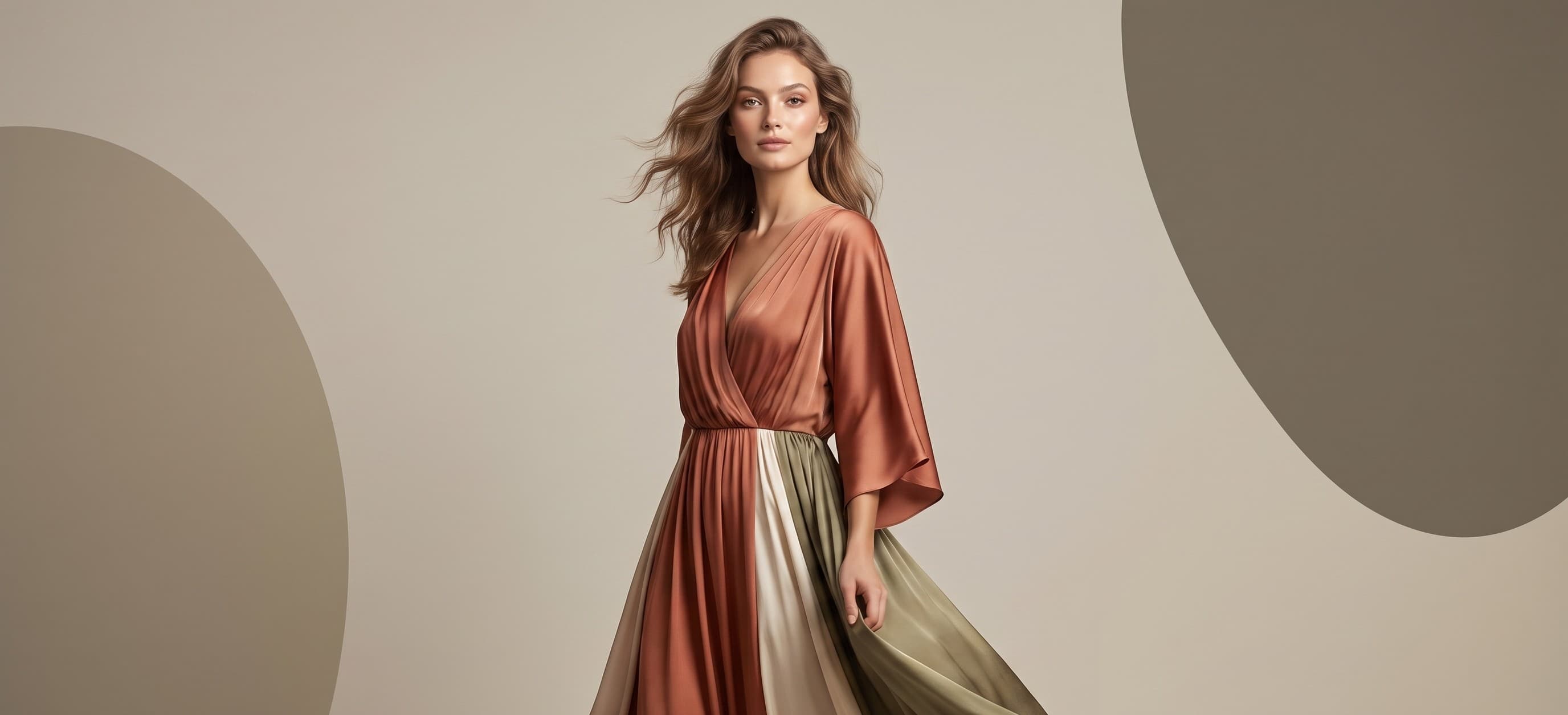 The everyday edit campaign — soft draped basics in warm neutral tones